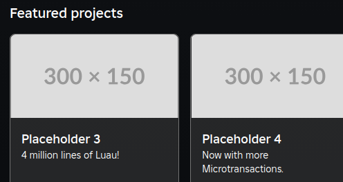 Featured projects listing